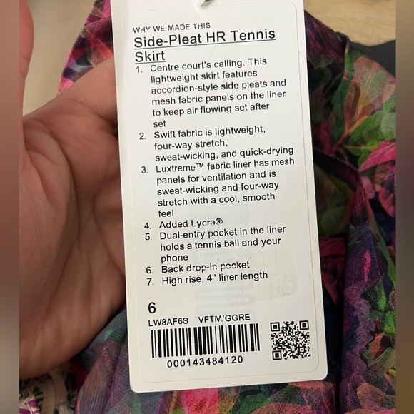 Lululemon skirt with short inside court rival skirt size 6 - Picture 8 of 10